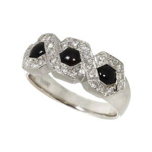 Onyx Diamond 0.31ct Ring Pt Platinum size6-6.25(US) 90289810